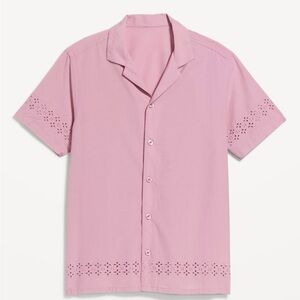 NWT Old Navy Short Sleeve Camp Eyelet Shirt